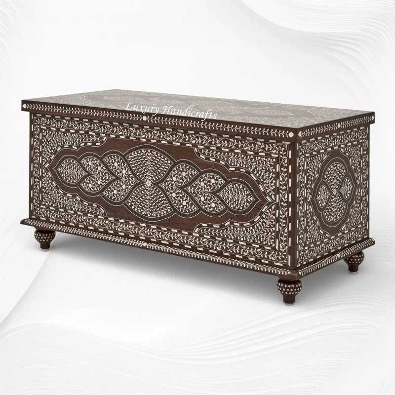 Moshi Teakwood Bone Inlaid Trunk Walnut