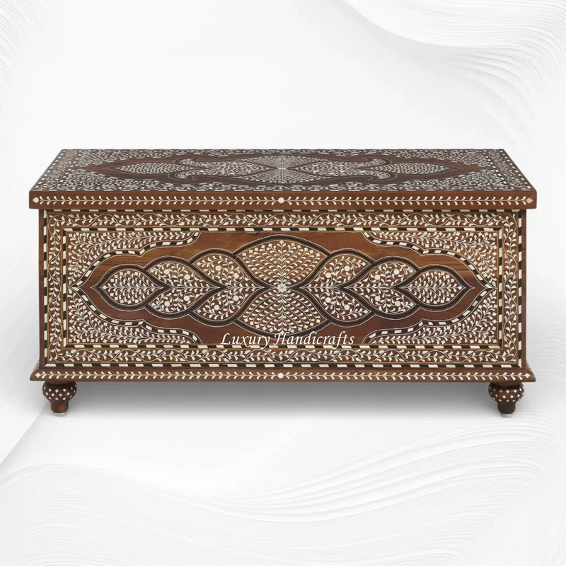 Moshi Teakwood Bone Inlaid Trunk Natural
