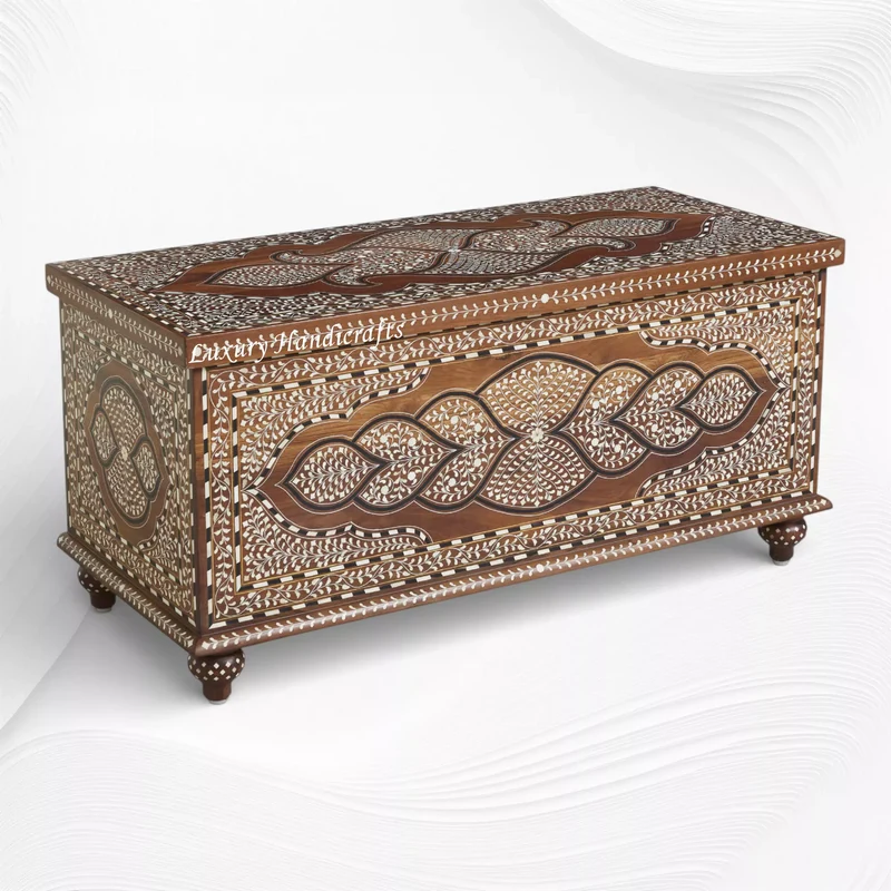 Moshi Teakwood Bone Inlaid Trunk Natural