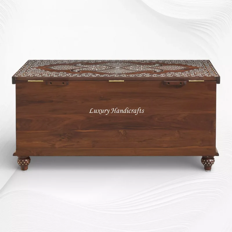 Moshi Teakwood Bone Inlaid Trunk Natural