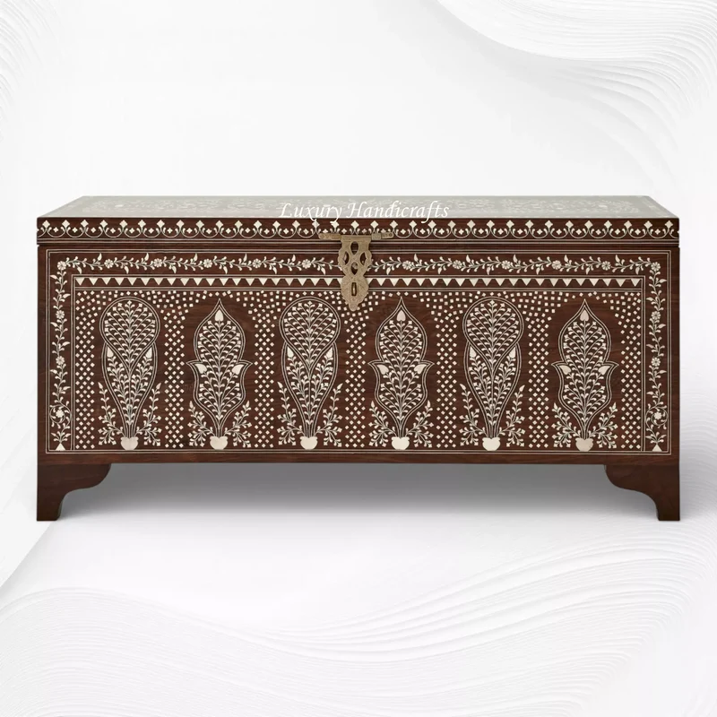 Toshi Teakwood Bone Inlaid Trunk
