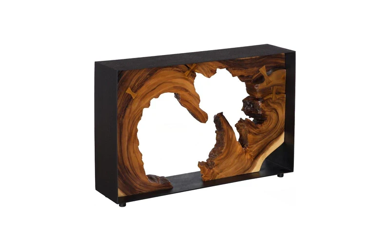 Console encadrée en bois naturel 32*48*12"