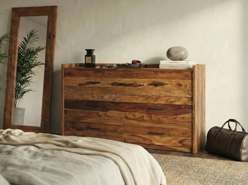 Commode Nagpur – Sheesham massif brun