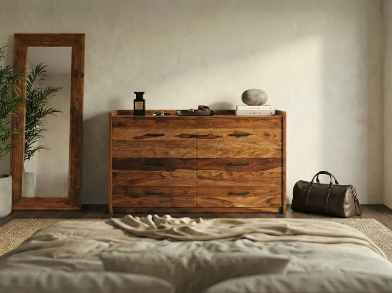 Commode Nagpur – Sheesham massif brun