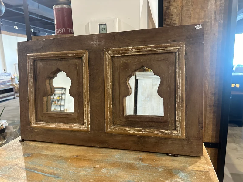 Miroir double en bois antique