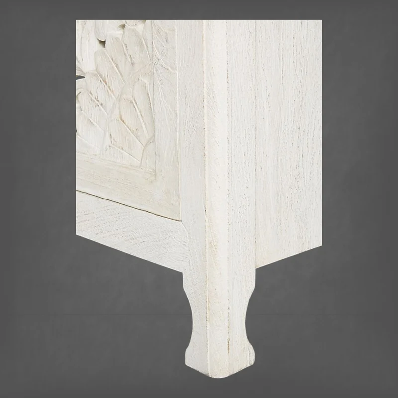 Lombok Handcarved 2 Door Wardrobe White