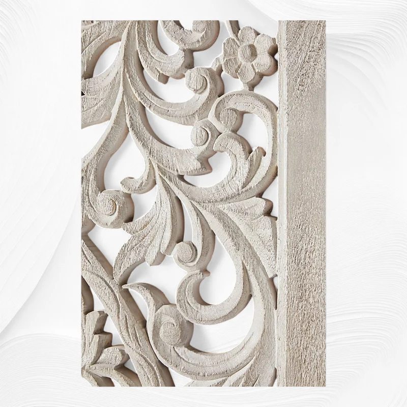 Lombok Handcarved 2 Door Wardrobe White Wash