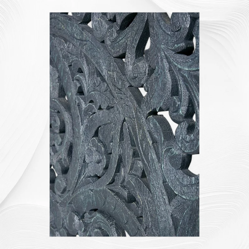 Lombok Handcarved 2 Door Wardrobe Indigo Blue