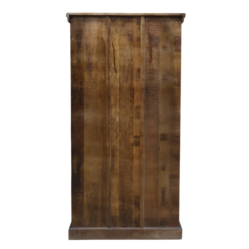 Armoire antique 2 portes noir bois massif