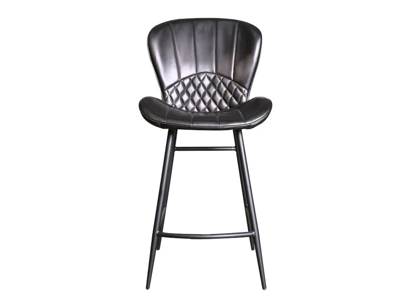 Chaise comptoir Gloria cuir noir