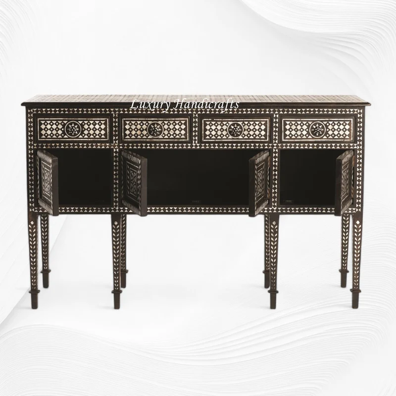 Ronaldo Teakwood MOP Inlay Sideboard Walnut Finish
