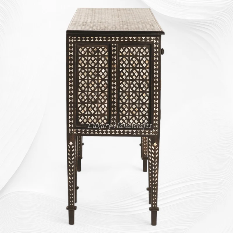Ronaldo Teakwood MOP Inlay Sideboard Walnut Finish