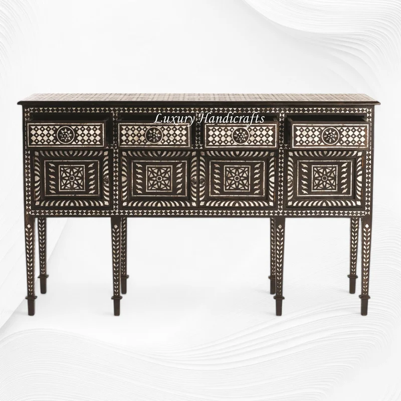 Ronaldo Teakwood MOP Inlay Sideboard Walnut Finish
