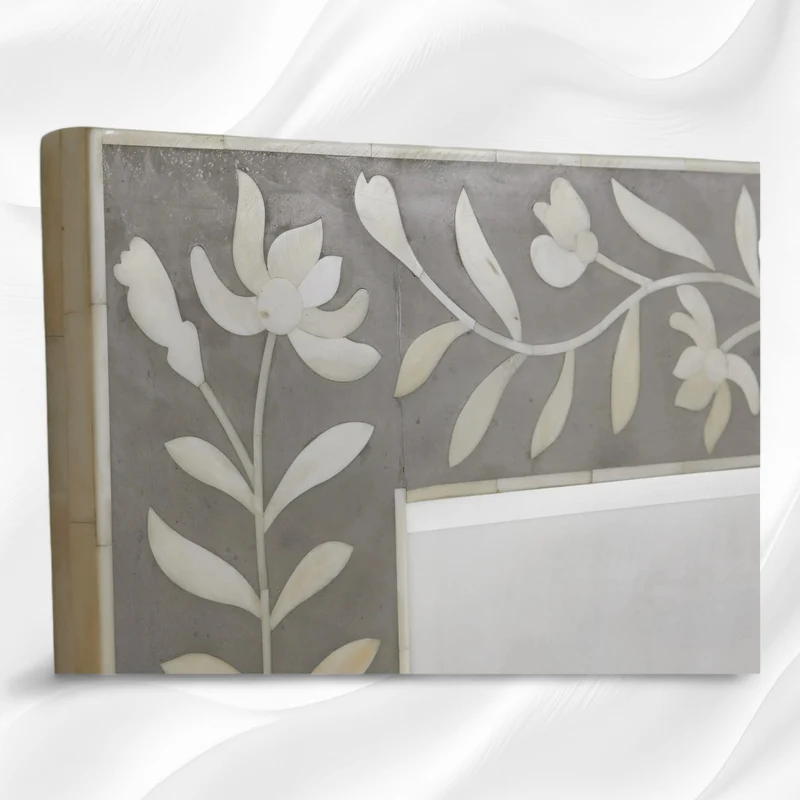 Kyra Bone Inlay Flower Floor Mirror Dusk