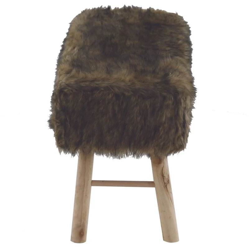 Banc fausse fourrure marron
