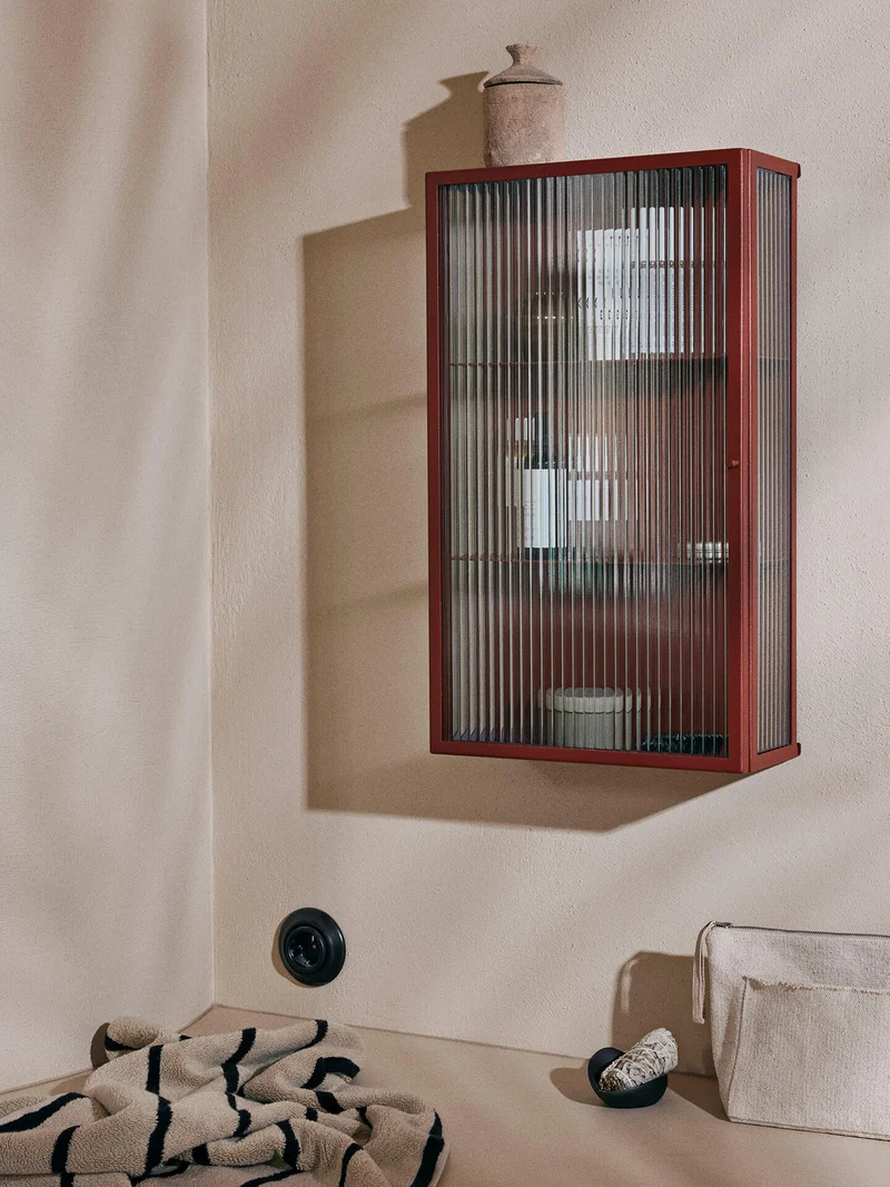 Haze Wall Cabinet - Reeded Glass