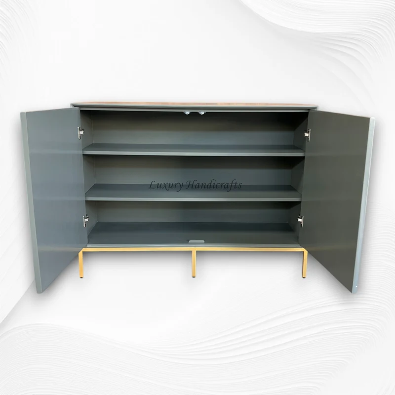Flower Bone Inlay 2 Door Cabinet Dusk