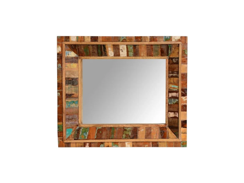Miroir 36×30" – Manguier massif couleurs patinées