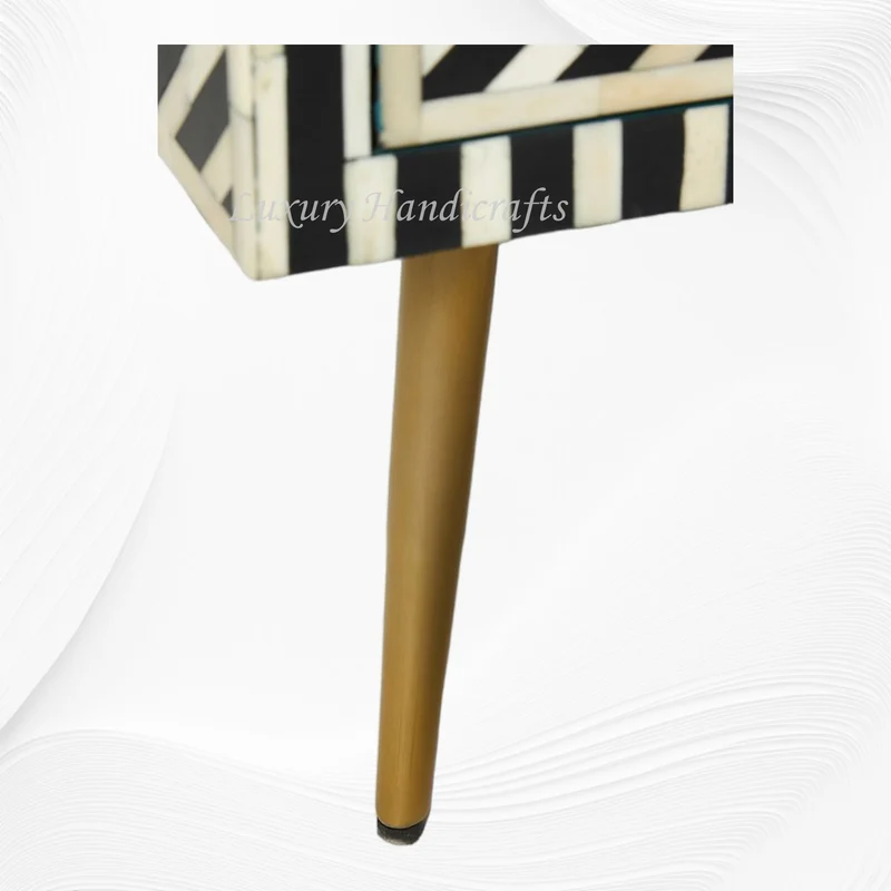 Optical Bone Inlay Entryway Cabinet Black