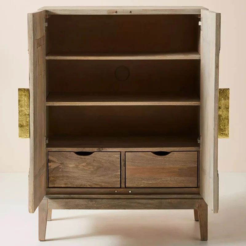 Handcarved Samuel Cabinet Washed Grey