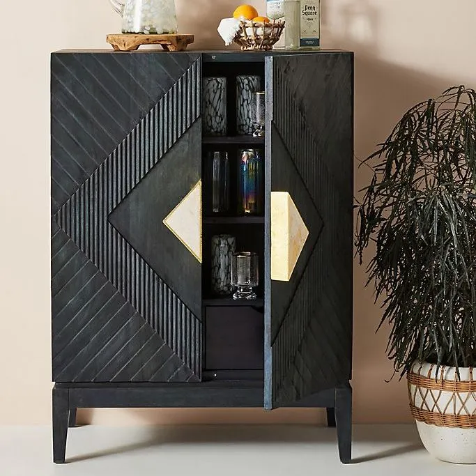 Handcarved Samuel Cabinet Black
