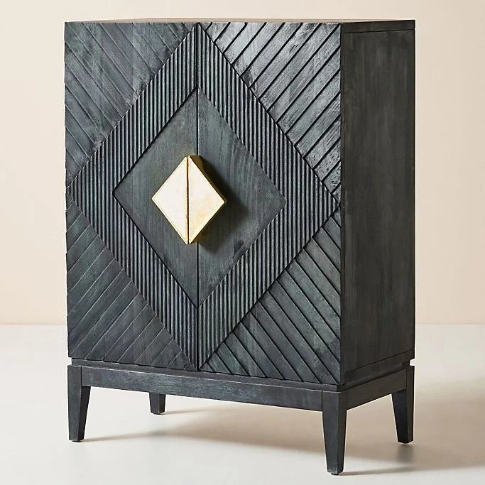 Handcarved Samuel Cabinet Black