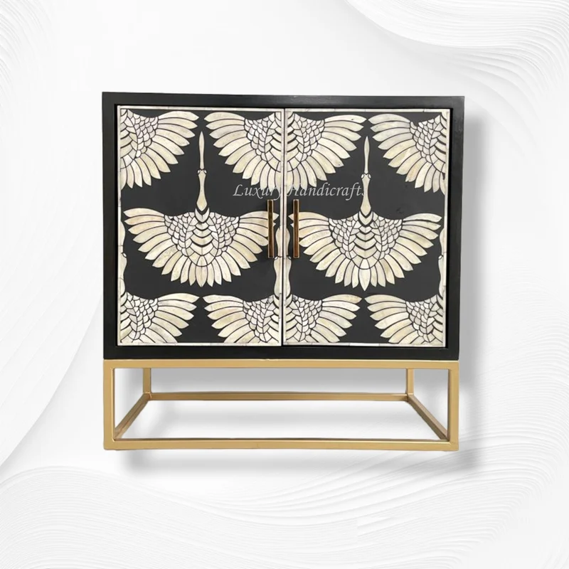 Bone Inlay Swan Cabinet