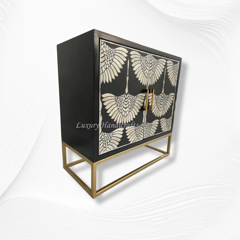 Bone Inlay Swan Cabinet