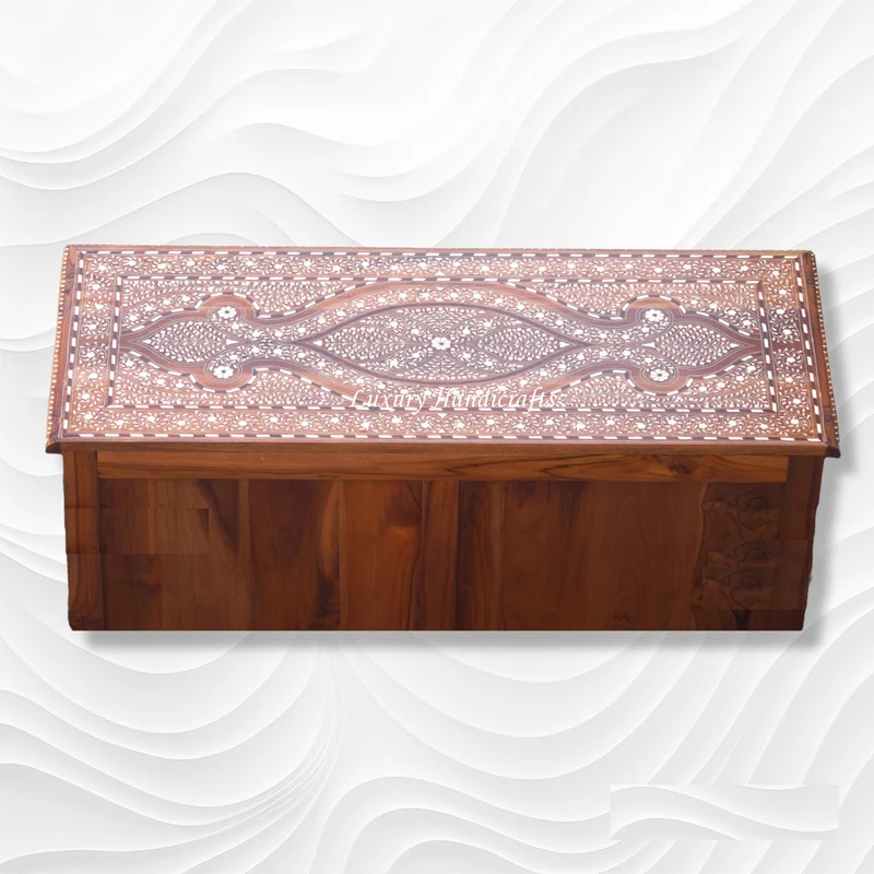 Teak Wood Bone Inlaid Buffet