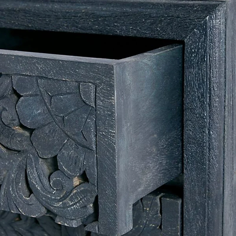 Luxury Handcarved Lombok 3 Drawer Dresser Indigo Blue