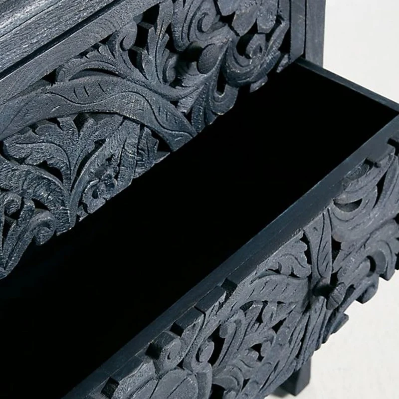 Luxury Handcarved Lombok 3 Drawer Dresser Indigo Blue