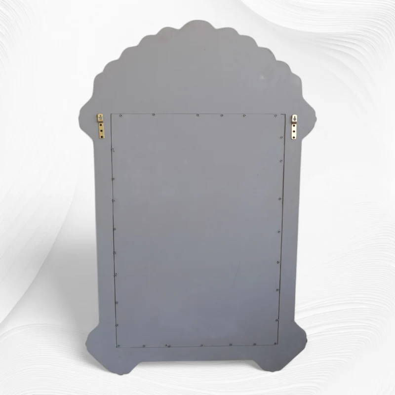 Grey Mother Of Pearl Inlay Floral Circle Mirror