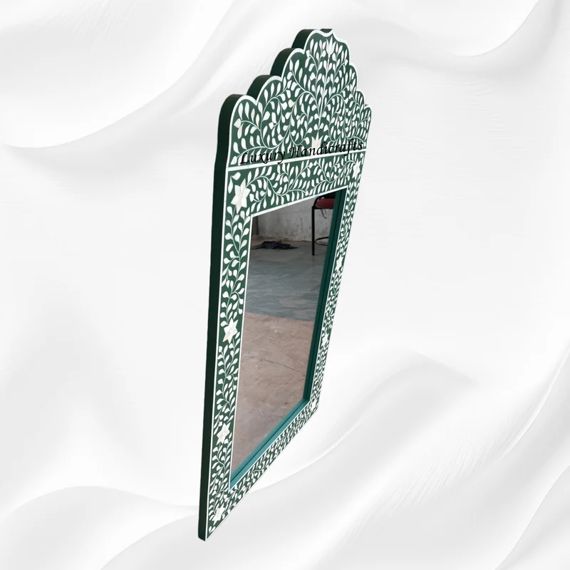 Bone Inlay Crested Mirror Green