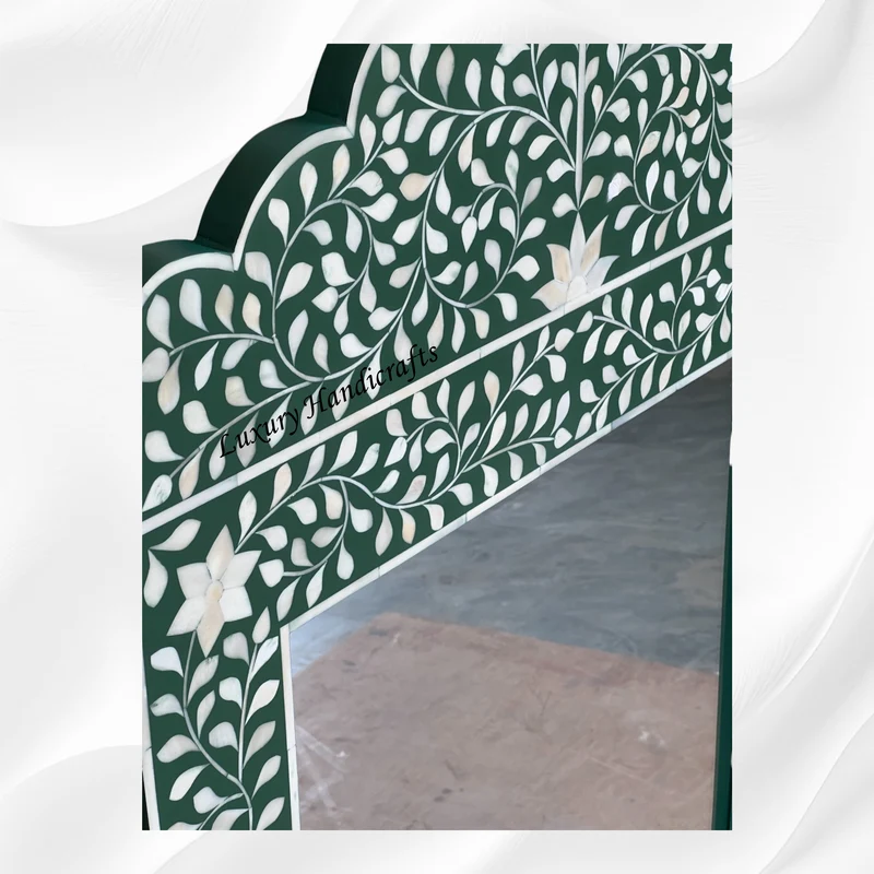 Bone Inlay Crested Mirror Green