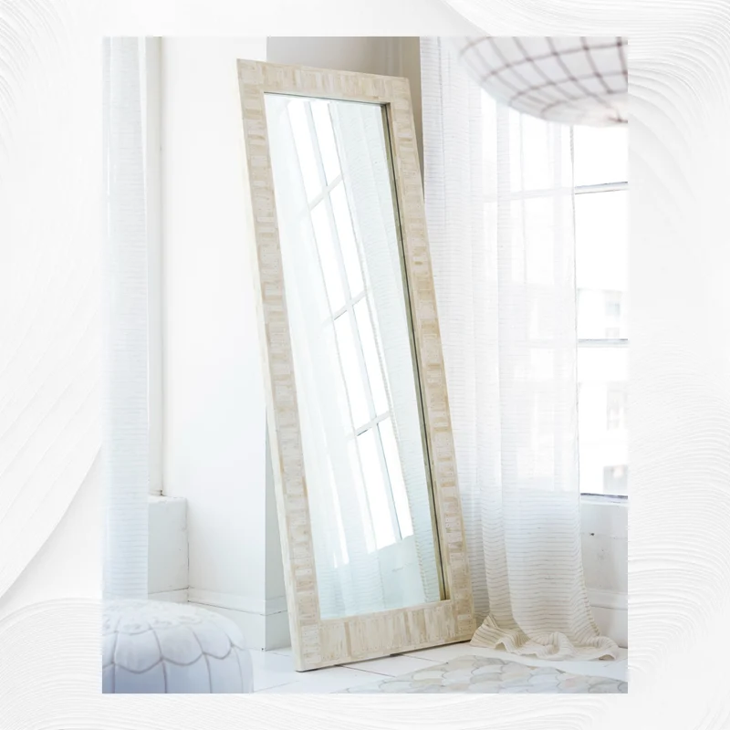Full Bone Inlay Floor Mirror