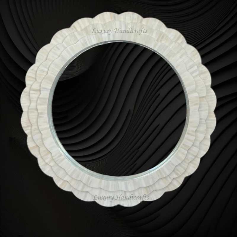 Full Bone Inlay Flower Mirror