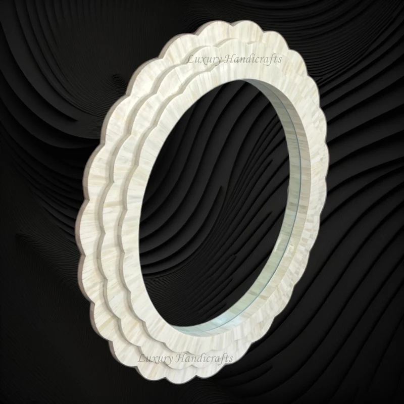 Full Bone Inlay Flower Mirror