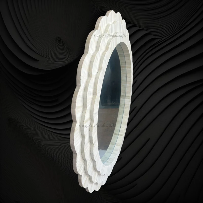 Full Bone Inlay Flower Mirror
