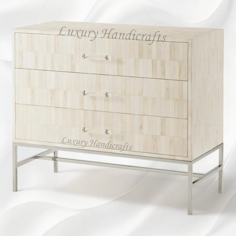 Full Bone Inlay 3 Drawer Dresser