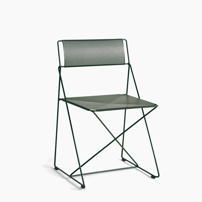 X Line Chair — Autumn green Steel base