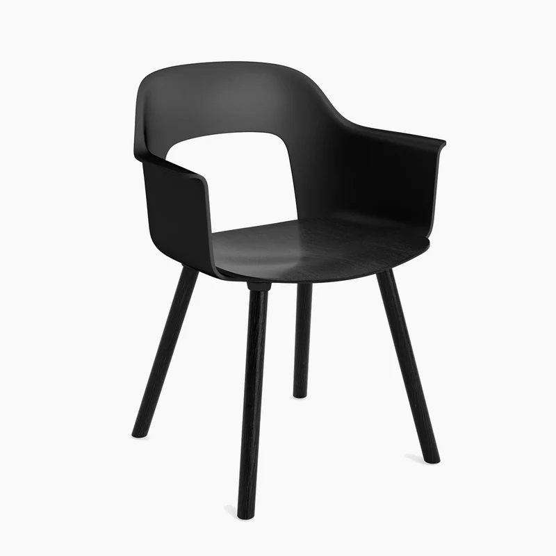 Layout Armchair 222 — Black Lacquered oak 4-Leg