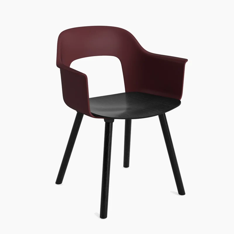 Layout Armchair 222 — Black Lacquered oak 4-Leg