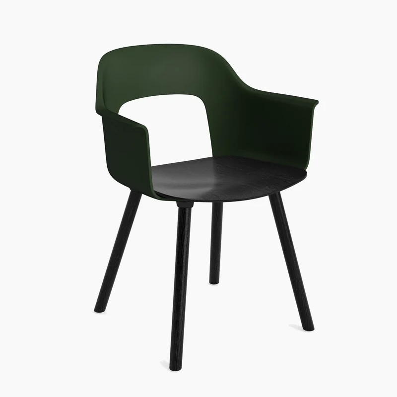 Layout Armchair 222 — Black Lacquered oak 4-Leg