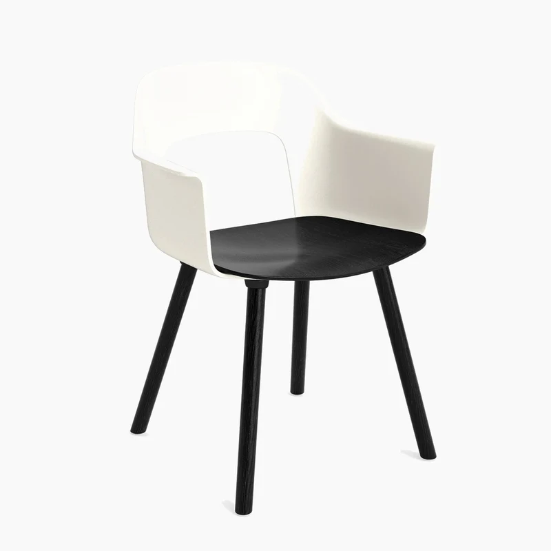 Layout Armchair 222 — Black Lacquered oak 4-Leg