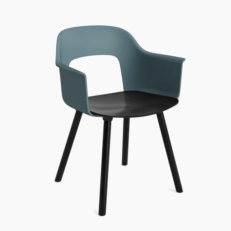 Layout Armchair 222 — Black Lacquered oak 4-Leg