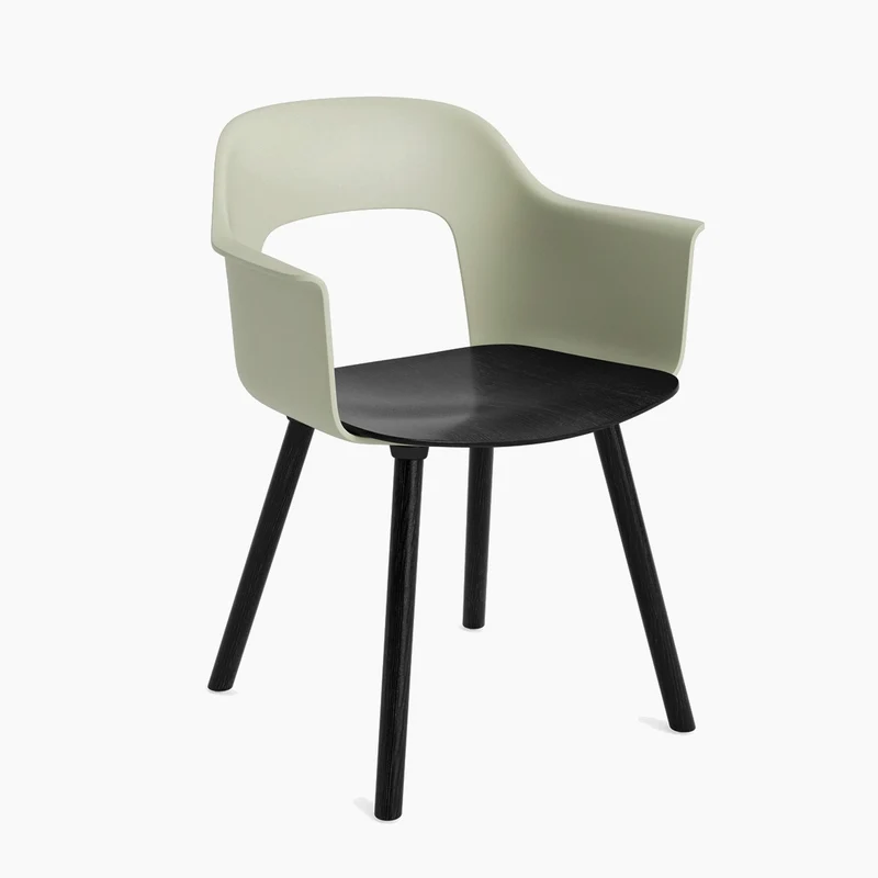 Layout Armchair 222 — Black Lacquered oak 4-Leg