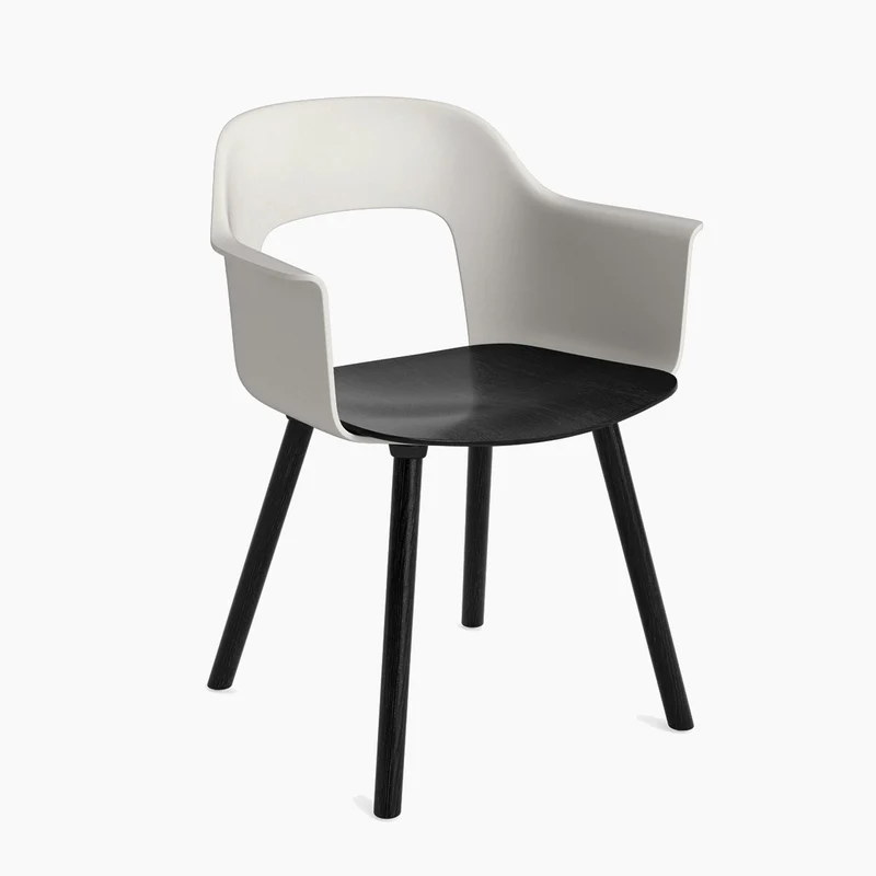 Layout Armchair 222 — Black Lacquered oak 4-Leg
