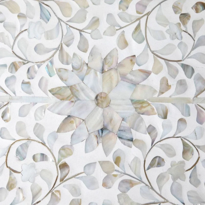 Estelle Mother of Pearl Inlay Curved Dresser White