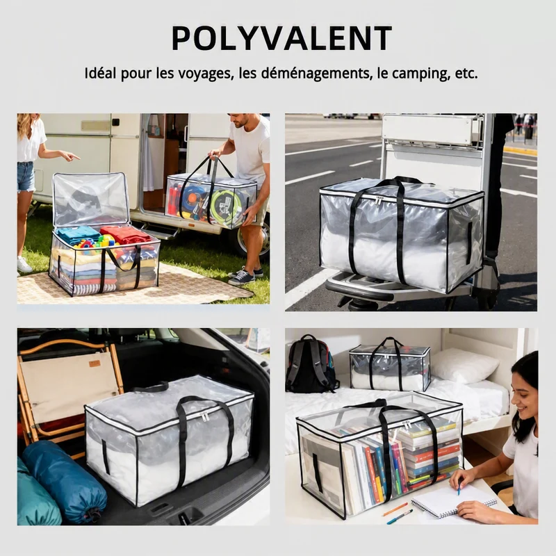 Lot de 3 sacs de rangements | Transparent