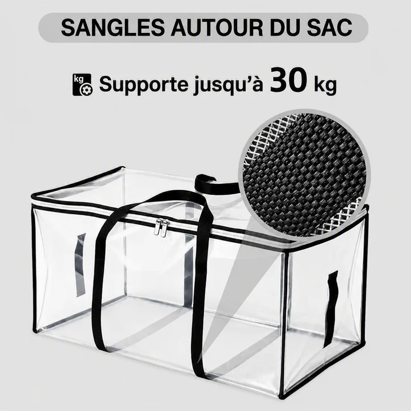 Lot de 3 sacs de rangements | Transparent